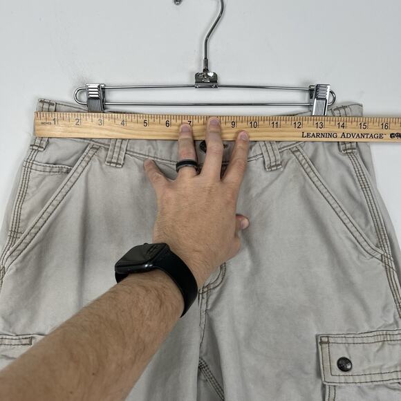 DISTRESSED- Carhartt Men's Size 31 Relaxed Fit Work Cargo Shorts Tan Khaki Beige - Picture 3 of 14